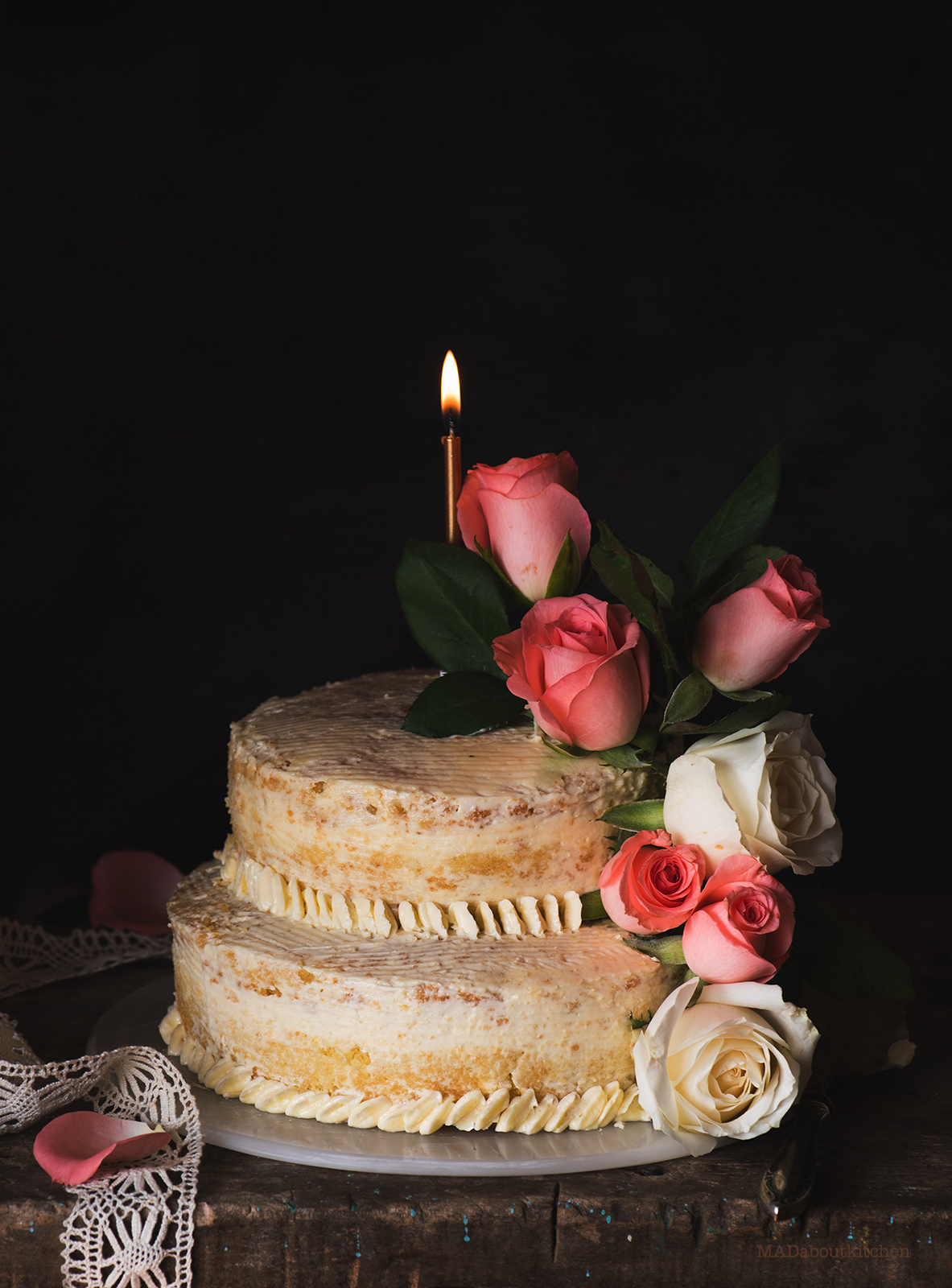 Rose cake is a simple cake with mild flavours and tastes heavenly. Rose flavoured cake with rose butter cream.