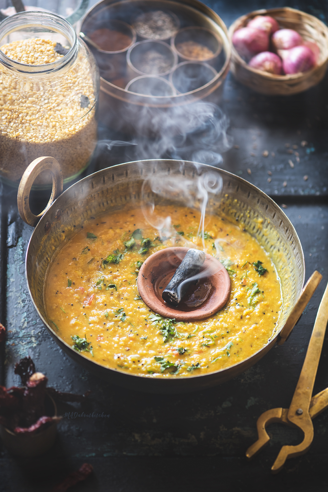 Dhaba Style Peeli Dal or the Yellow Dal is one of the Indian dal preparations, made using split yellow moong beans & is super simple, tasty and a healthy.