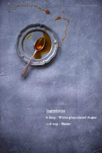 Caramel Syrup, is made by caramelising sugar. Caramel Syrup resembles Honey or Maple Syrup and is a basic syrup that is vastly used in desserts.