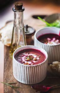 Roasted beetroot soup is spicy soup with an extremely strong beet flavour. If you are a fan of beets then this is a soup that you must try.