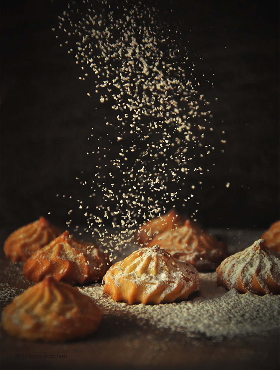 Danish butter cookies are these small buttery, light, crisp and delicate cookies that just melts in your mouth.  Easy to make and beautiful to look at :)