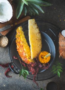 Anaanaas gojju, Pineapple curry is a speciality from Karnataka made using Pineapple and is a spicy, sweet curry had best with steamed rice.