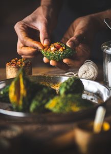 Bharela karela is stuffed bitter guard which is a tasty accompaniment to Dal,roti or rice. It is a deep fried, spicy, punjabi dish made using small gourds