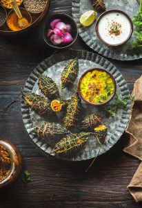 Bharela karela is stuffed bitter guard which is a tasty accompaniment to Dal,roti or rice. It is a deep fried, spicy, punjabi dish made using small gourds