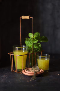 Aam Panna is a popular Indian cooler that is specially made during Summer. This is a tangy, sweet drink with a hint of mint and cumin. It is usually made using Totapuri Mango.