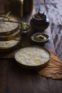Tari , Steamed Pancakes are a speciality in the Malnad region of Karnataka, India. The very healthy, simple Tari is best served hot along with some spicy chutneys and spicy curries. 