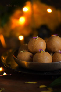 Homemade Besan Ladoo or Gram flour balls are one of the most common and most easiest ladoos made in India.