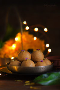Homemade Besan Ladoo or Gram flour balls are one of the most common and most easiest ladoos made in India.