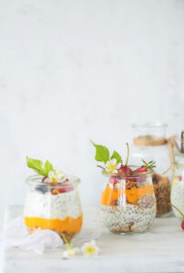 Mango Chia seed jars and easy, quick, beautiful dessert that can be served anytime of the day on any occasion. It is a beautiful looking dessert and it gives an option of playing around with colours, textures and flavours.  
