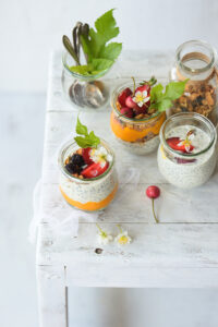 Mango Chia seed jars and easy, quick, beautiful dessert that can be served anytime of the day on any occasion. It is a beautiful looking dessert and it gives an option of playing around with colours, textures and flavours.  