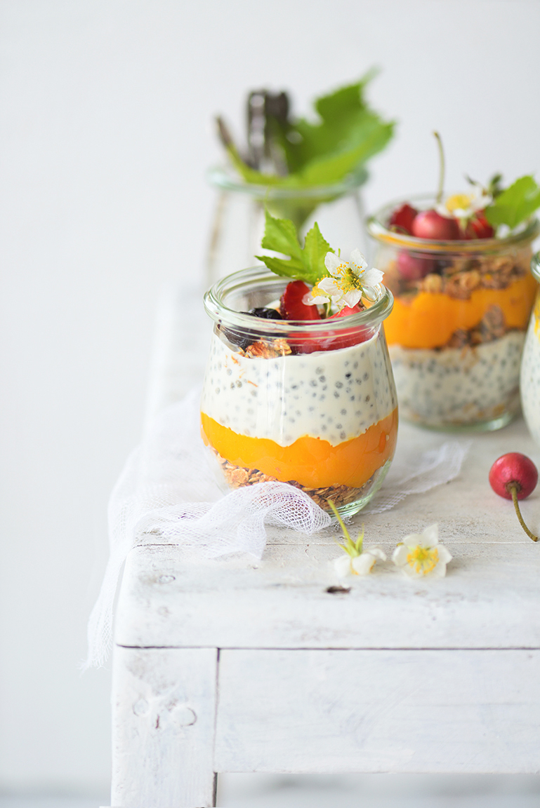 Mango Chia seed jars and easy, quick, beautiful dessert that can be served anytime of the day on any occasion. It is a beautiful looking dessert and it gives an option of playing around with colours, textures and flavours.  