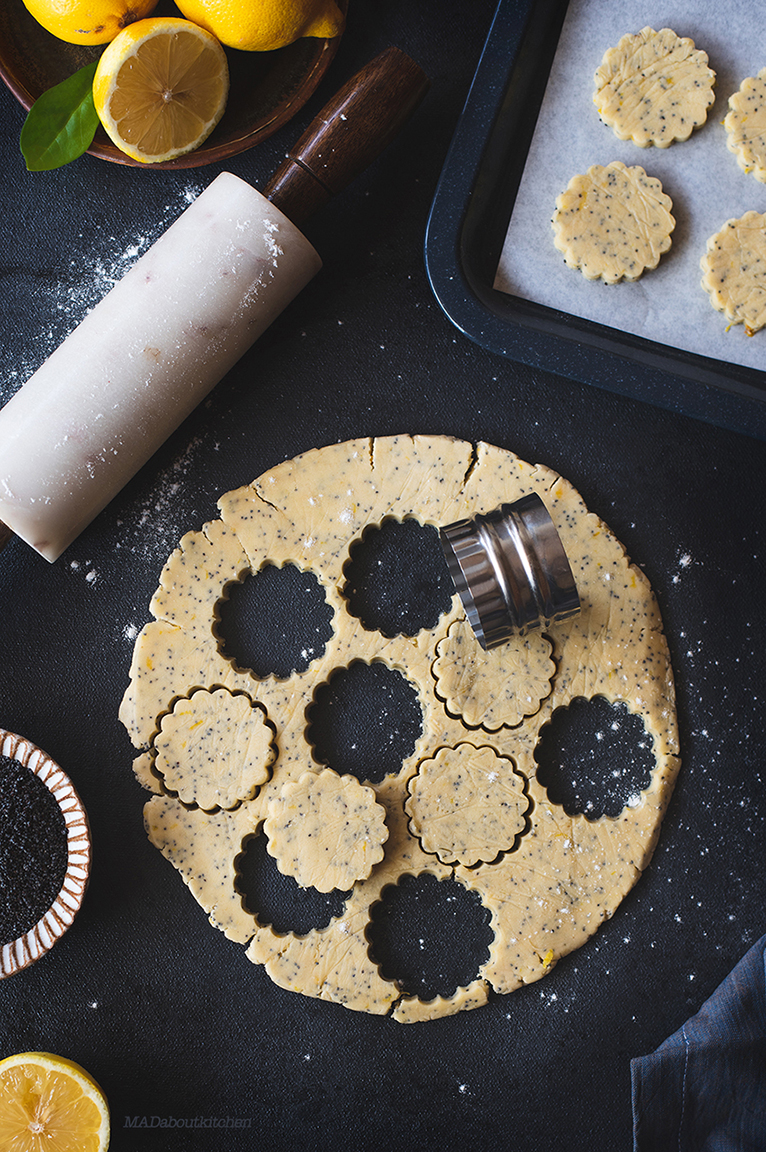 Eggless lemon Poppy Seed Cookies are buttery, melt in your mouth and super simple to make. The black poppy seeds make it look pretty and delicate.