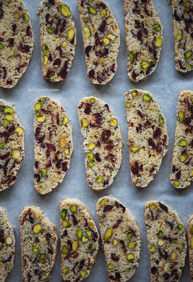 Pistachio Cranberry Biscotti with Orange zest is the perfect tea time snack for this Christmas. Biscotti is a traditional Italian pastry which are crispy and crunchy.