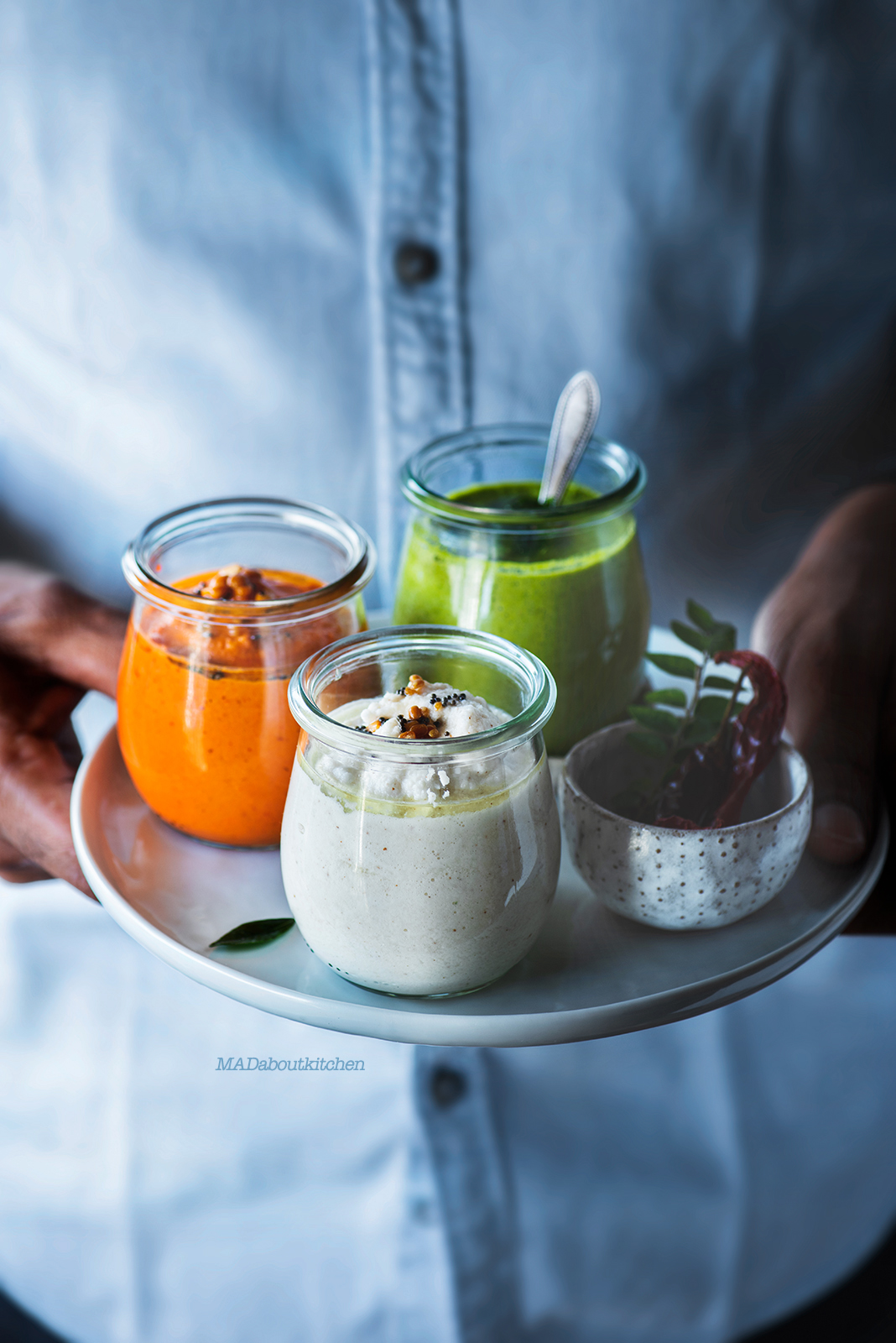 Chutneys are the main accompaniment to most of the South Indian dishes like idli, dosa and vada. The three main chutneys are tomato, coconut and coriander.