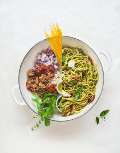 One Pot Pesto Pasta is quick Pesto pasta worth bookmarking for all of you who have been completely busy managing home, work , kids and family at home.