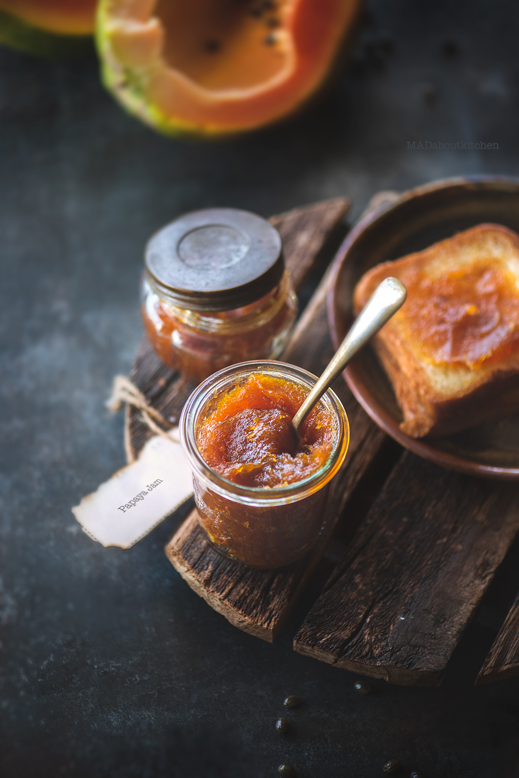 Papaya jam has a typical smell and is absolutely appetising . Caramelised, thick and perfect textured jam is super easy to make too.