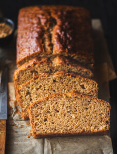 Spice tea cake made using cinnamon, clove, nutmeg, ginger is so flavourful and moist and tastes perfect to be served with tea and spice butter.