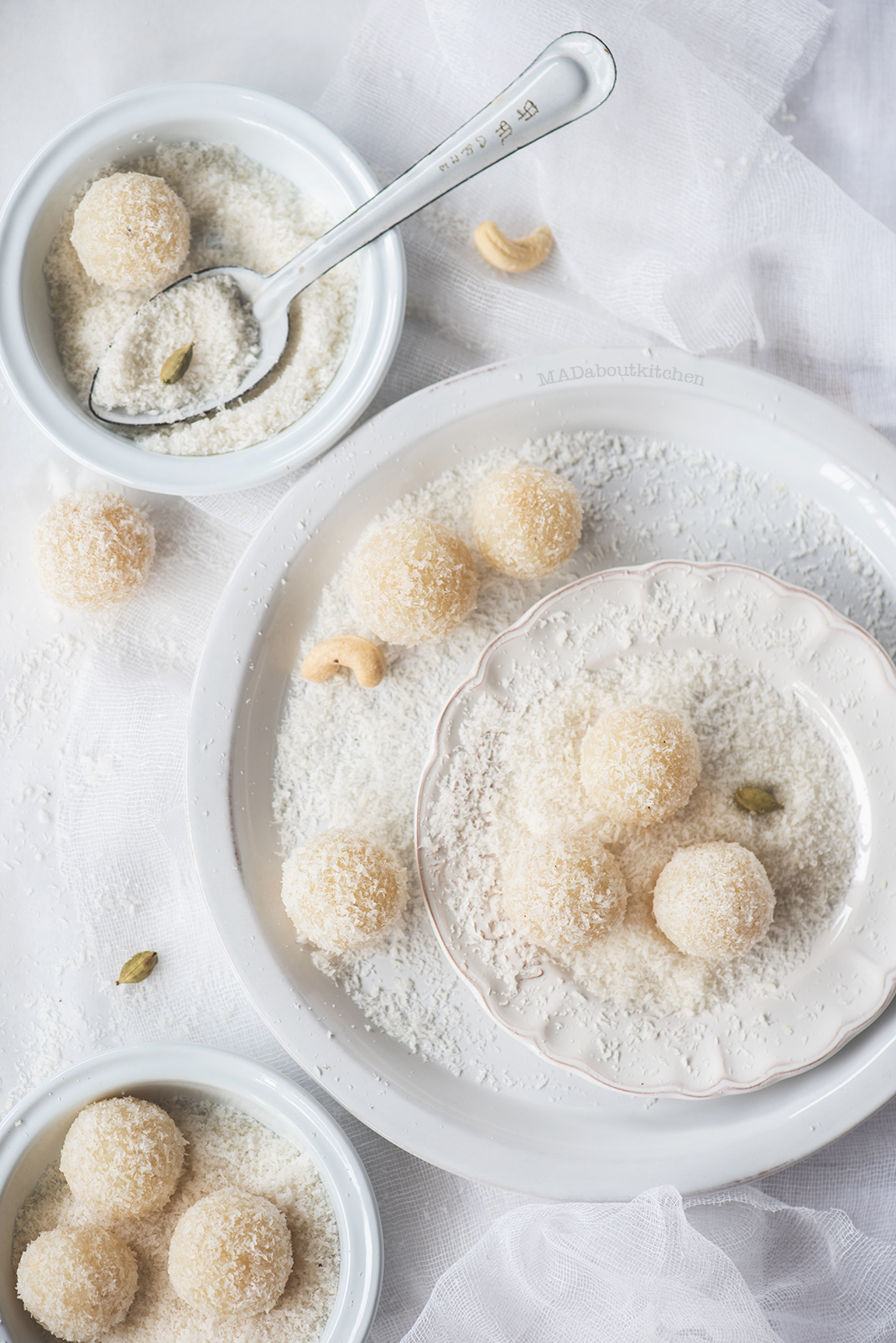 Coconut laddoo is soft laddoo made using fresh or desiccated coconut which is super simple to make and can be made using either sugar or condensed milk.