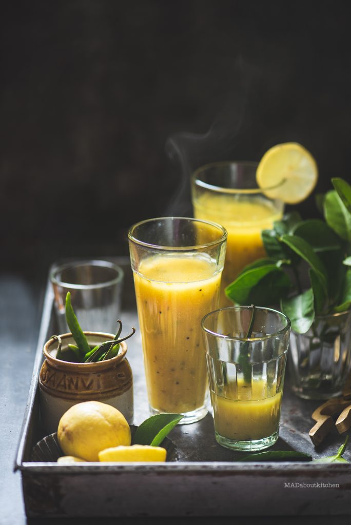 LEMon Rasam - Lemon lentil soup - MADaboutkitchen