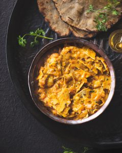 Dahi Papad ki Sabzi is a yogurt based curry made using Papadums.Dahi Papad ki Sabzi is well known curry from Rajasthan made using roasted papad.