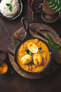 Motte Saaru is Egg curry prepared the SouthIndian style. Motte Saaru is a creamy , spicy egg curry with coconut based gravy. 