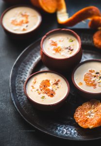 Kheer Komola is a Bengali Orange pudding, made by reducing milk and adding fresh Orange segments to it and is not only rich but also fresh.