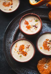 Kheer Komola is a Bengali Orange pudding, made by reducing milk and adding fresh Orange segments to it and is not only rich but also fresh.